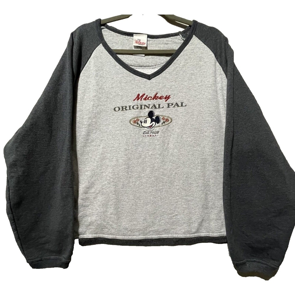 Disney Mickey Mouse Sweatshirt Mens XL Gray Mickey Original Pal USA Made Vtg.